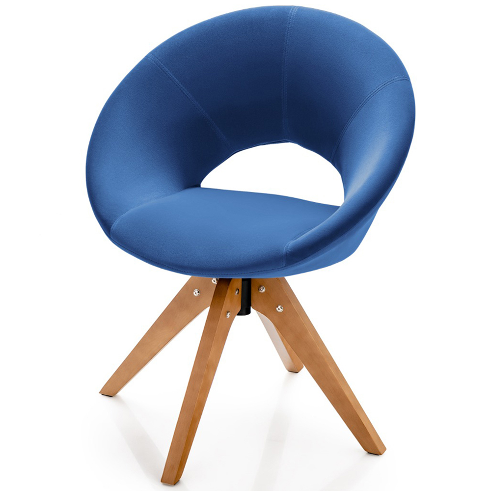 Costway Blue Velvet Swivel Accent Chair Image 3