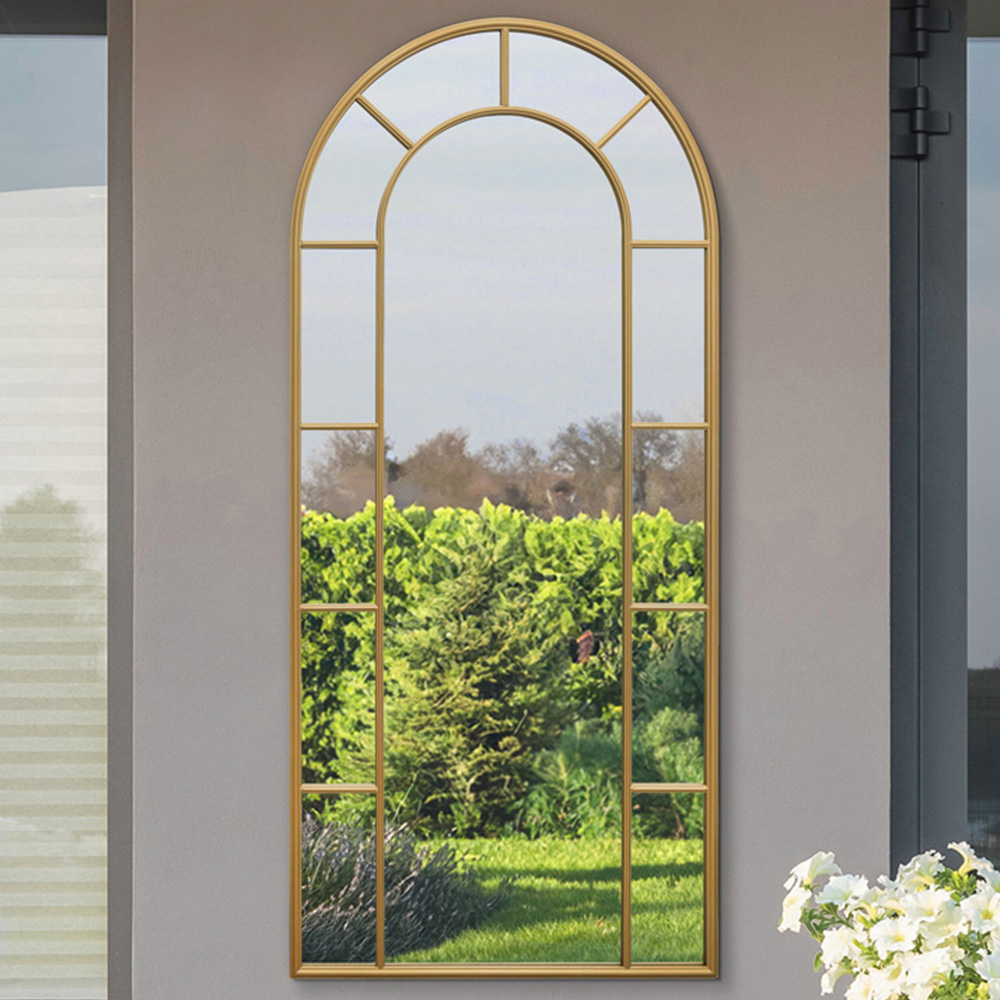 MirrorOutlet The Arcus Gold Framed Arched Leaner Garden Wall Mirror 190 x 85cm Image 2