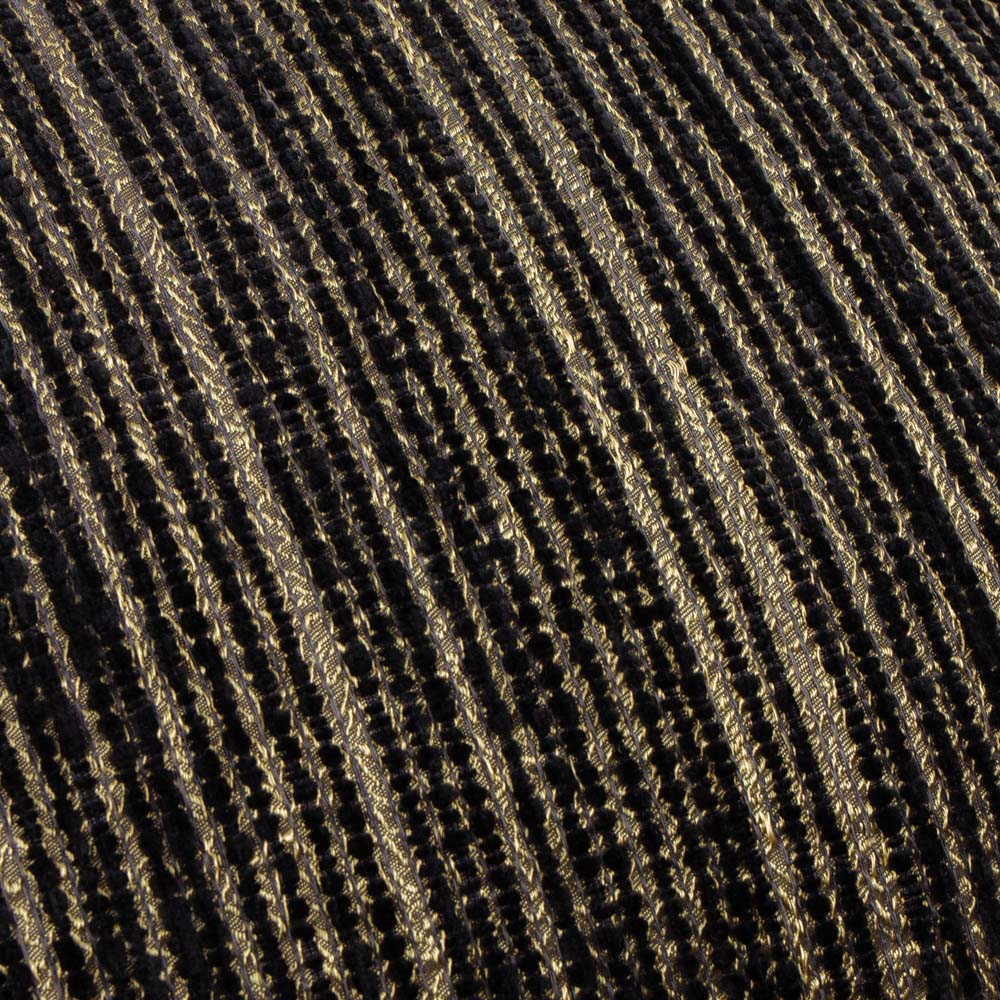 Paoletti Jupiter Black and Gold Chenille Jacquard Cushion 50 x 50cm Image 4