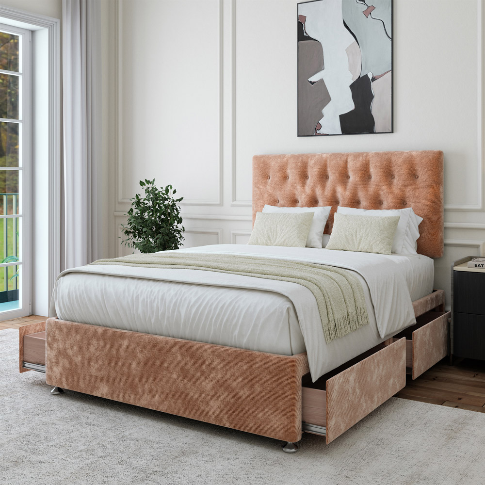 Bedmaster Super King Size Mink Chenille 4 Drawer Divan Base Image 2
