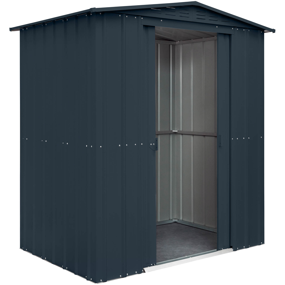 Globel 6 x 4ft 2 Door Grey Metal Apex Garden Shed Image 2