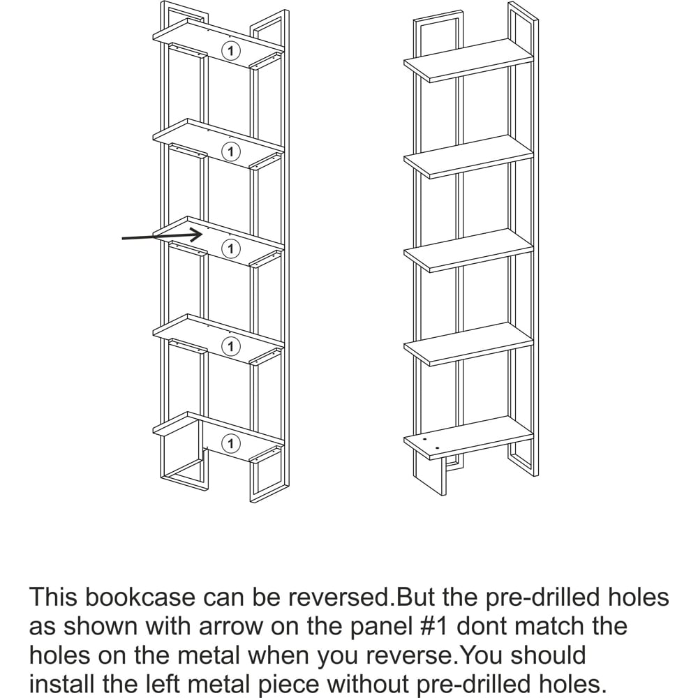 Decorotika Alice 5 Shelf Gold and White Marble Effect Corner Bookshelf Image 6