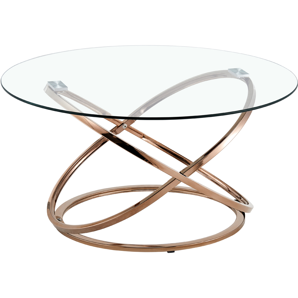 Comfy Living Gold Tempered Glass Coffee Table Image 3
