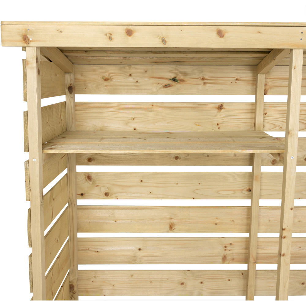 Charles Bentley 53.5 x 177 x 152cm Large Wooden Log Store Image 4
