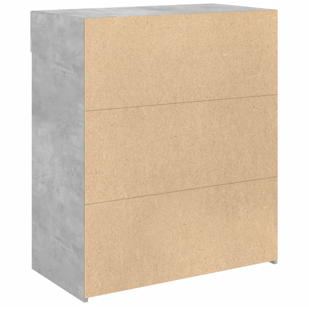 vidaXL 2 Drawer 6 Shelf Concrete Grey Wooden Sideboard Image 6