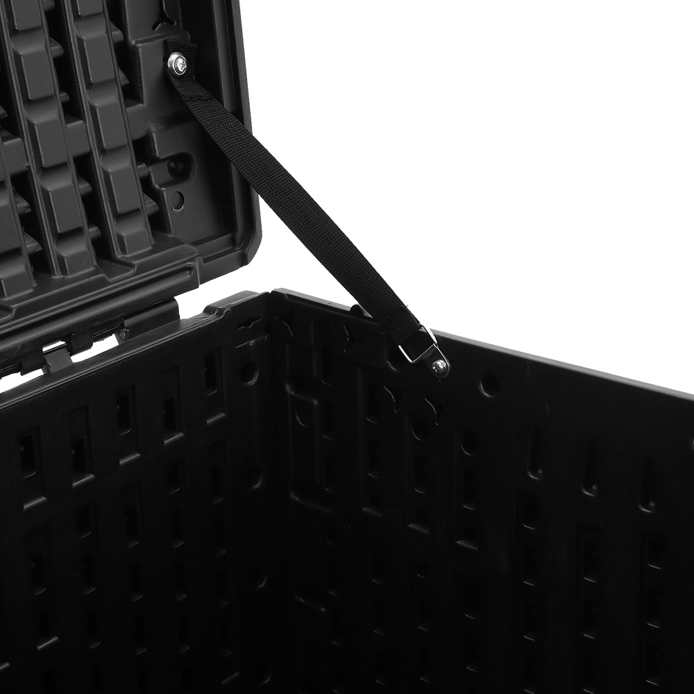 Living and Home 375L Black HDPE Rattan Textured Deck Box Image 5