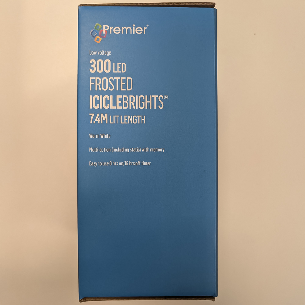 Premier IcicleBrights 300 Warm White LED String Light 7.5m Image 7