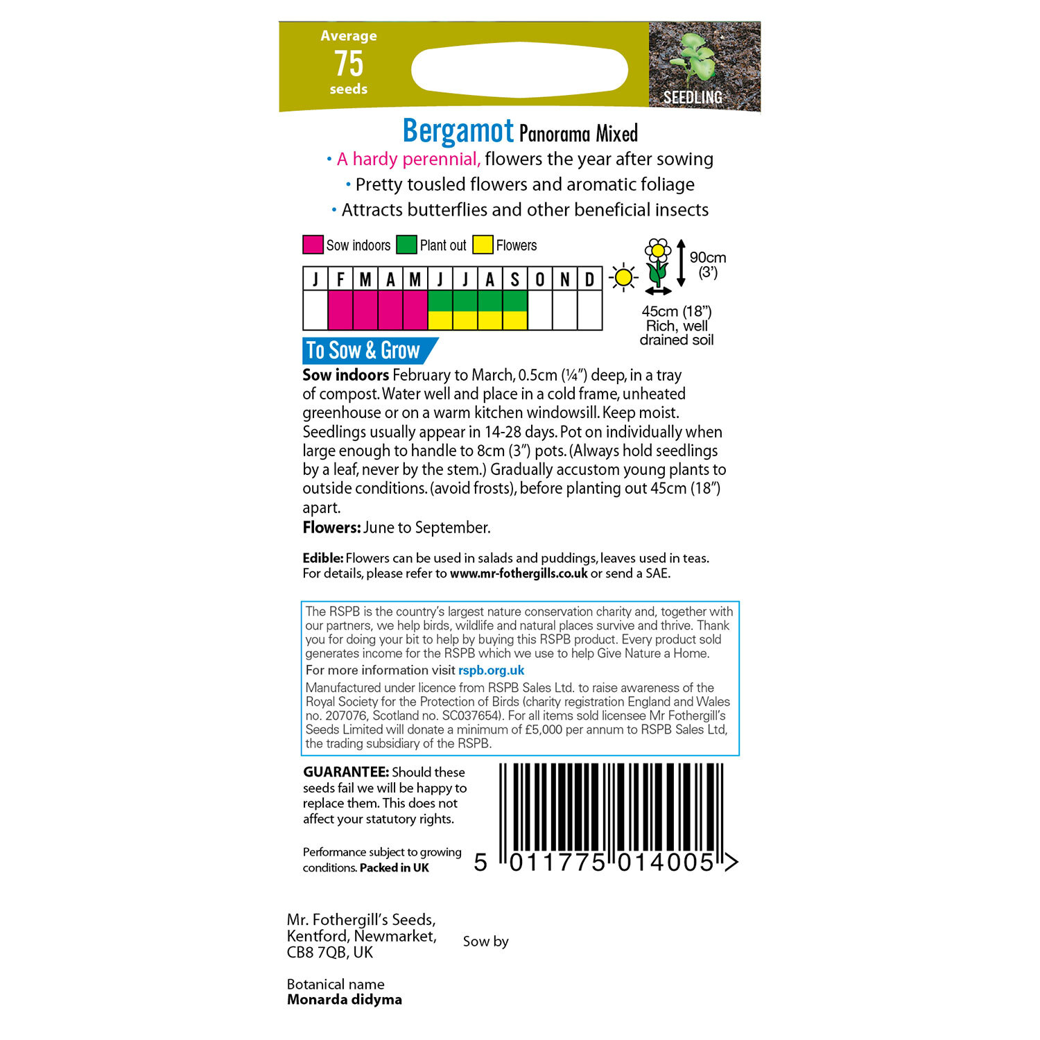 Panorama Mixed Bergamot Seeds Image 2