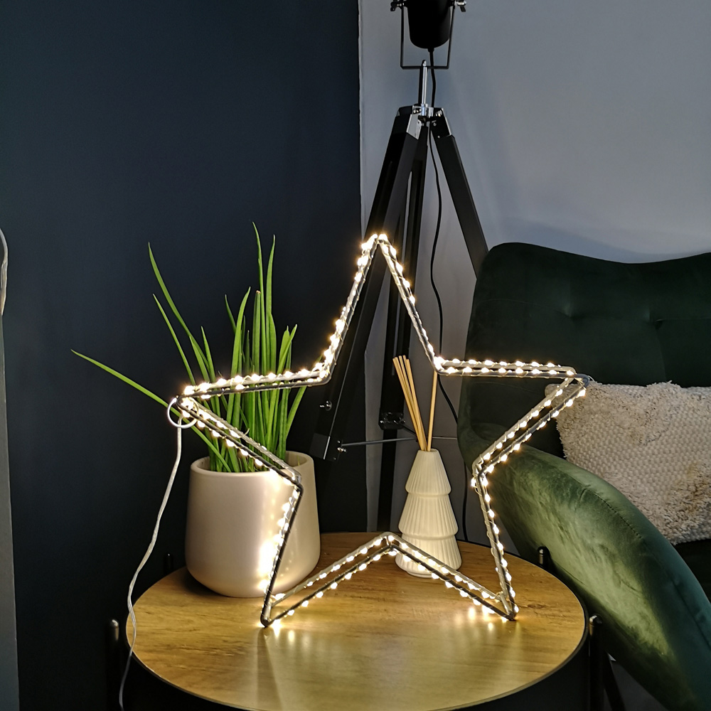Samuel Alexander Warm White Dewdrop Open Star LED Christmas Decoration 38cm Image 5