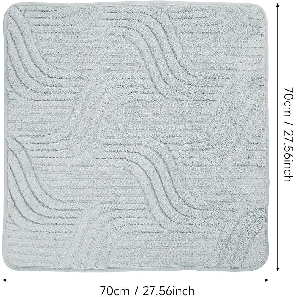 Living and Home 70 x 70cm Light Grey Minimalist Wavy Geometric Non-Slip Sofa Mat Image 7