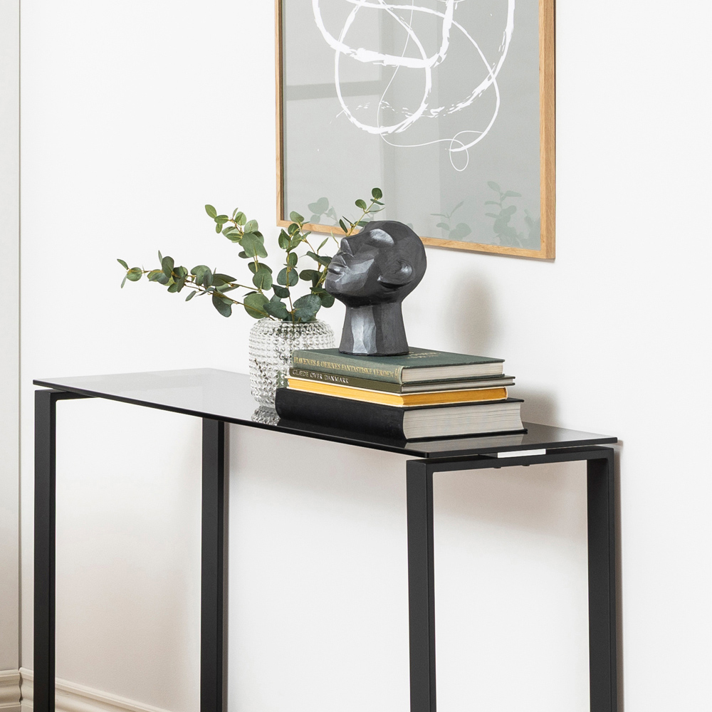 Florence Katrine Smoked Glass Top Console Table Image 6