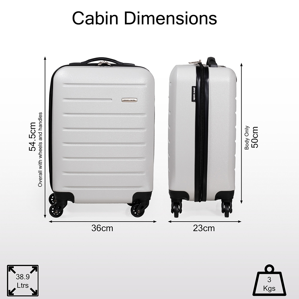 Pierre Cardin Voyager Small Silver Hard Shell Lightweight Trolley Suitcase Image 8