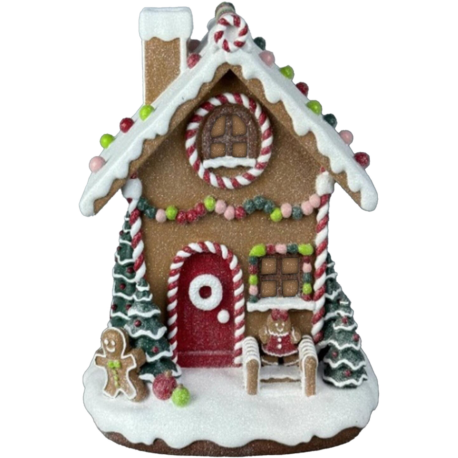 Candy Cane Gingerbread HouseBrown Image 2