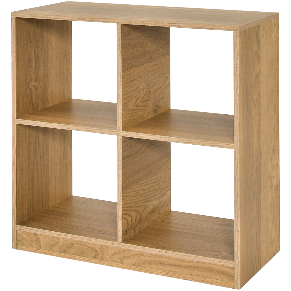 Costway 4 Cube Natural Wooden Bookshelf Image 2