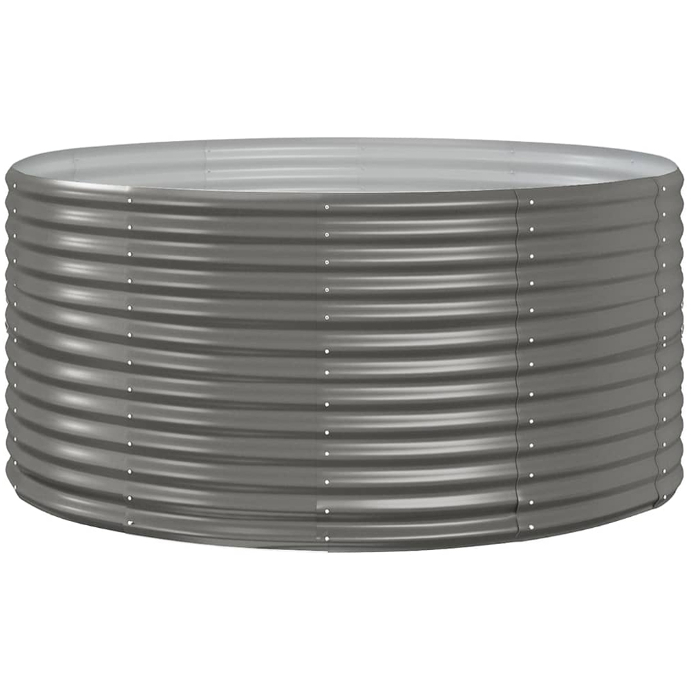 vidaXL Grey Galvanised Steel Raised Garden Bed 140 x 140 x 68cm Image 1