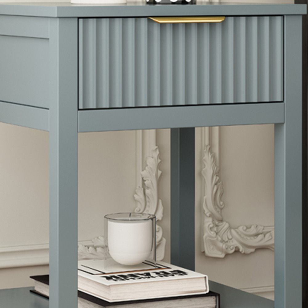 Monti Single Drawer Grey Bedside Table Image 2