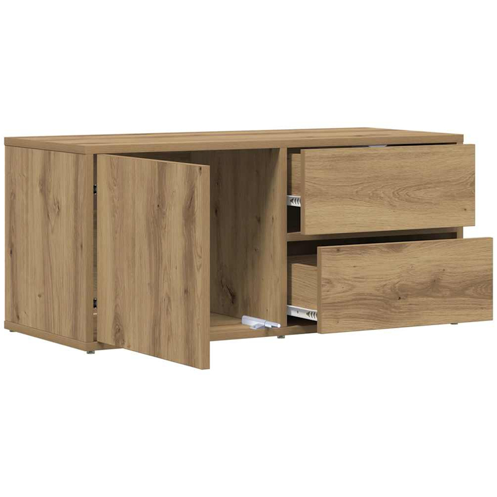 vidaXL Single Door 2 Drawer Artisan Oak TV Cabinet Image 4
