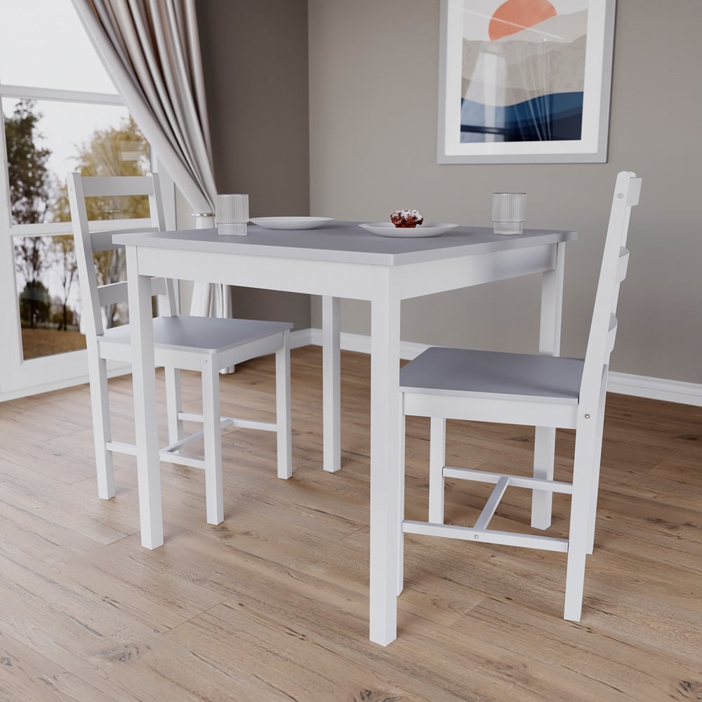 Vida Designs Yorkshire 2 Seater Dining Set White and Grey Image 6