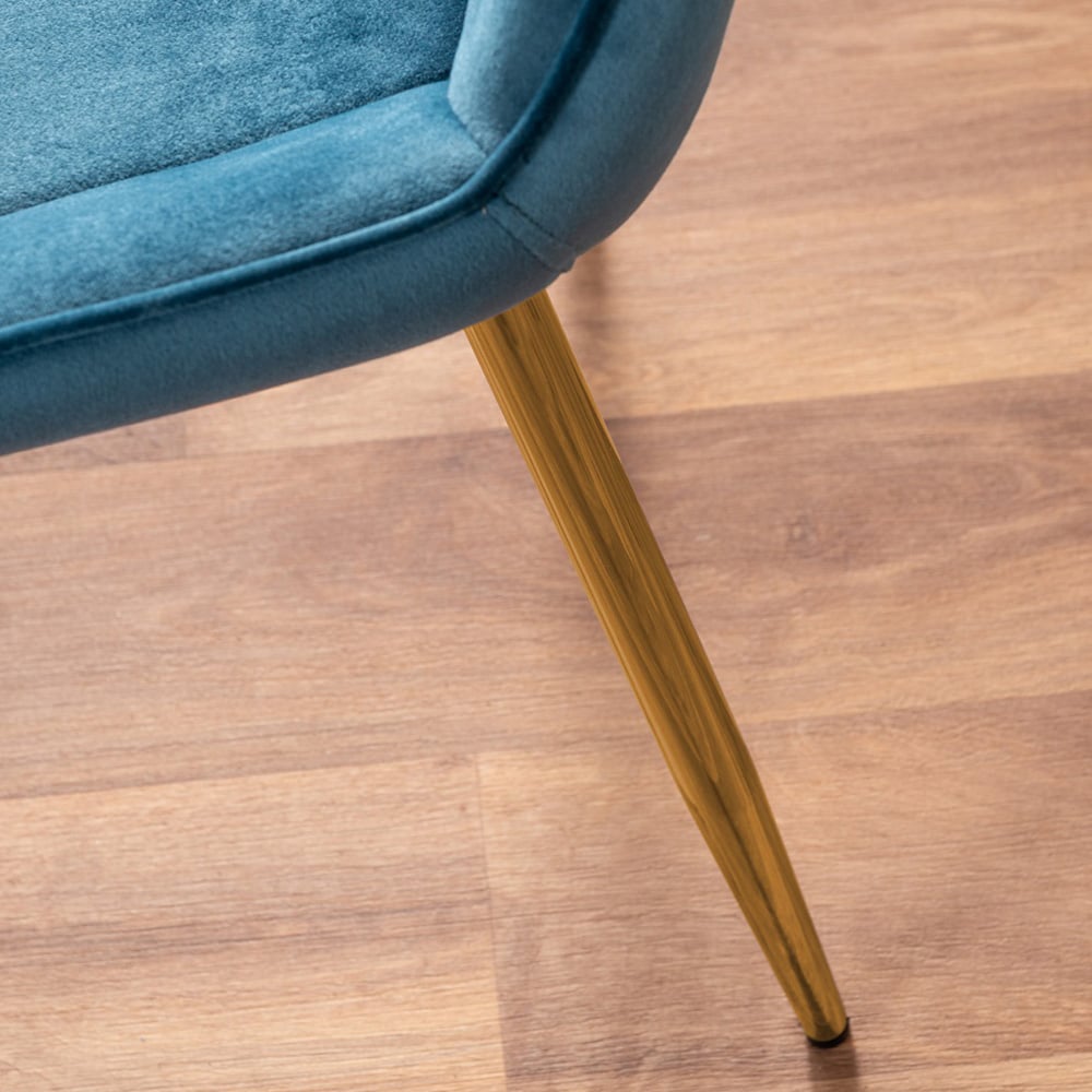 Furniturebox Copeland Cesano Marble Effect 2 Seater Dining Set White Blue and Gold Image 8