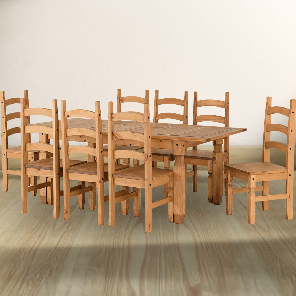 Seconique Corona 8 Seater Extending Dining Set Distressed Waxed Pine Image 1