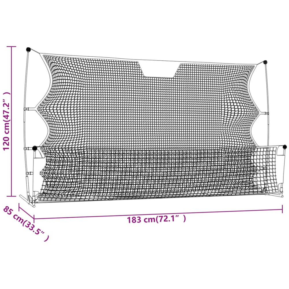 vidaXL Yellow Football Rebounder Net 6 x 4ft Image 9