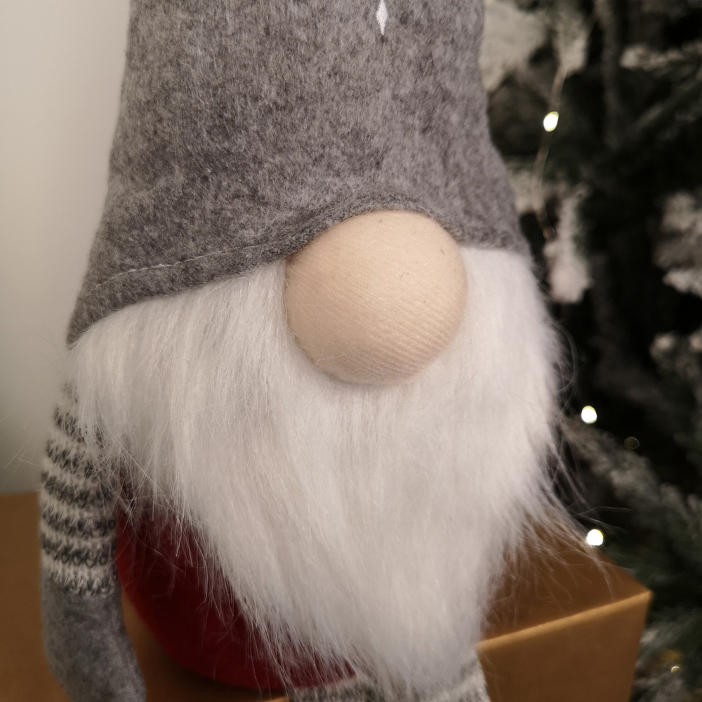 Samuel Alexander Grey Dangly Legs Sitting Bearded Gonk Christmas Decoration 74cm Image 4