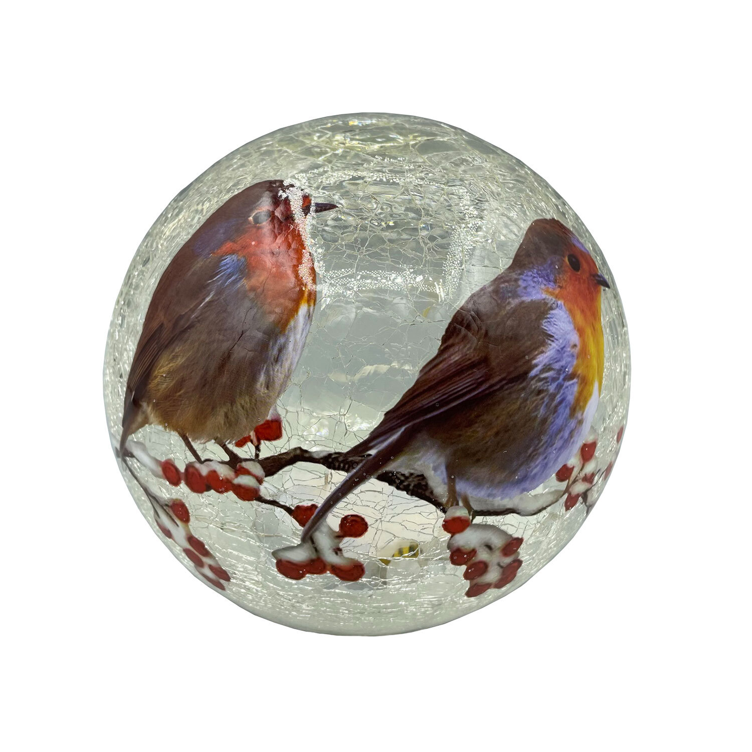 Frosted LED Robin Ball Image 1