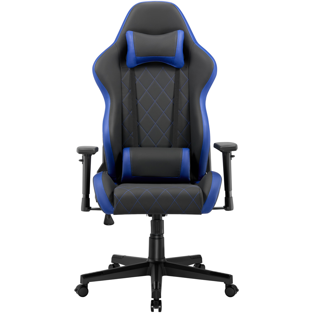 TTAP Monaco Black and Blue Faux Leather Swivel Gaming Chair Image 3