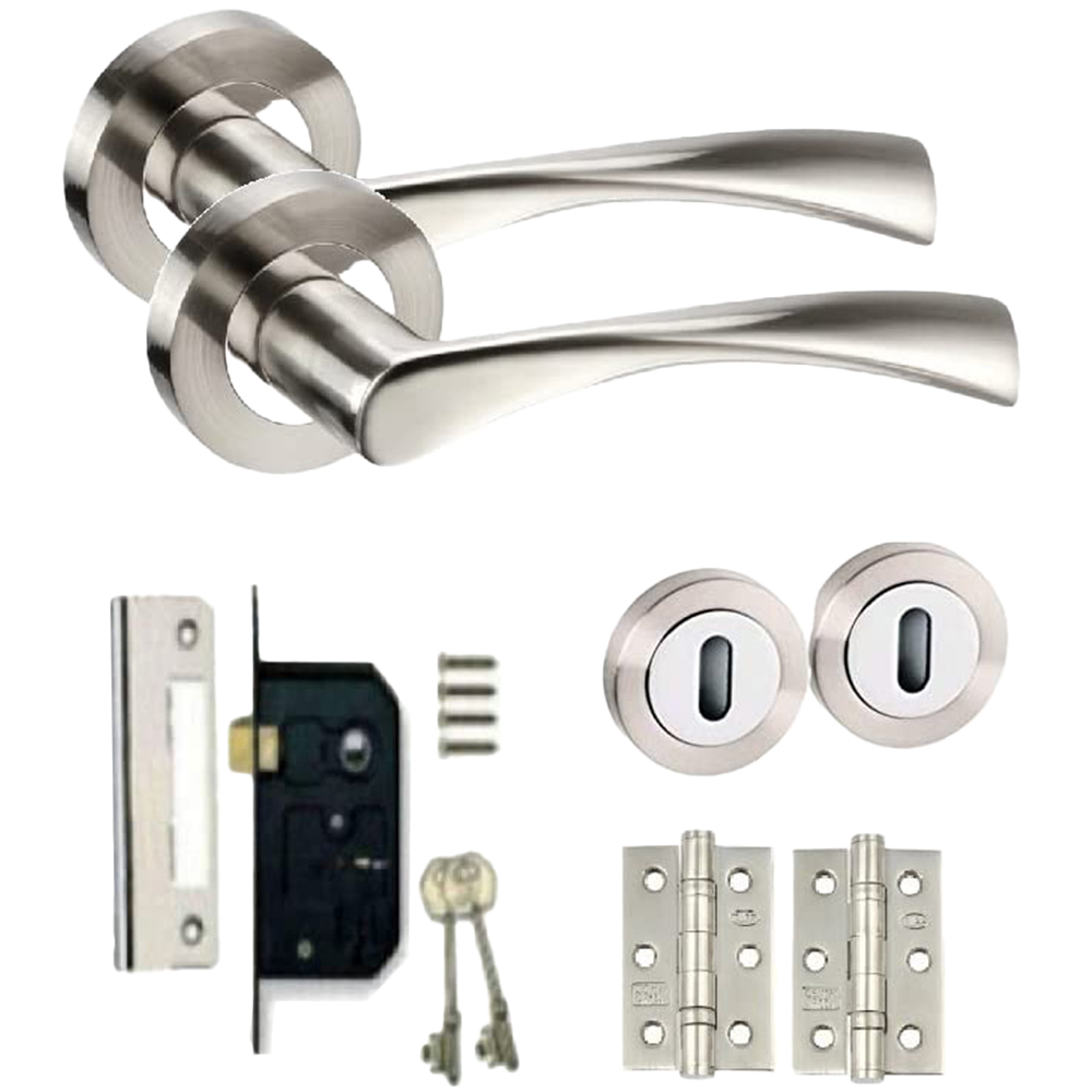 Golden Grace Chrome Twist Astrid Door Handle Set Image