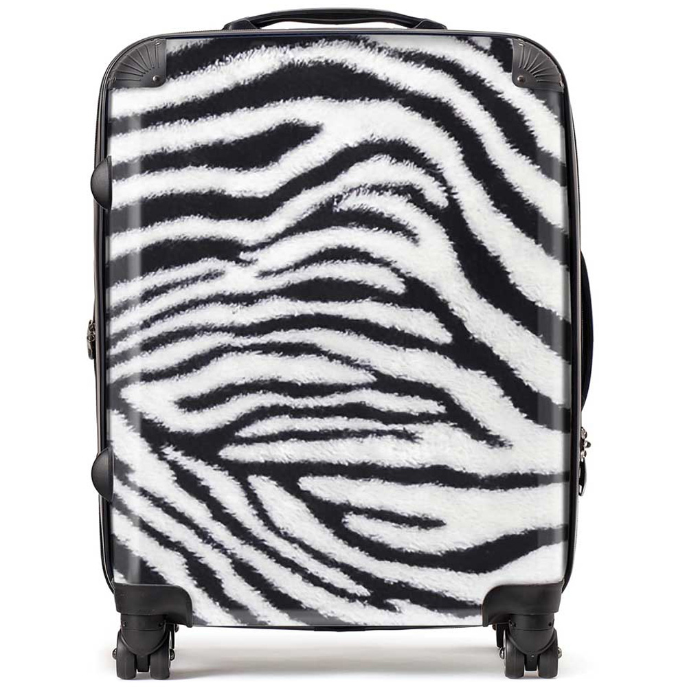 Warren Reed Designer Large Zebra Texture Pattern Suitcase Image 1