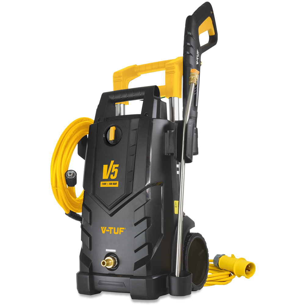 V-TUF V5 110v X2 Tough DIY Site Electric Pressure Washer 150Bar with Hose and Cable Image 1
