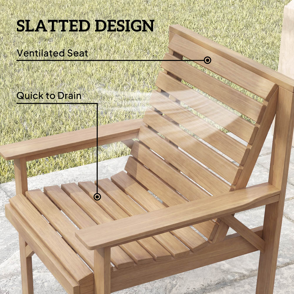 Outsunny 4 Seater Natural Wood Garden Lounge Set Image 7