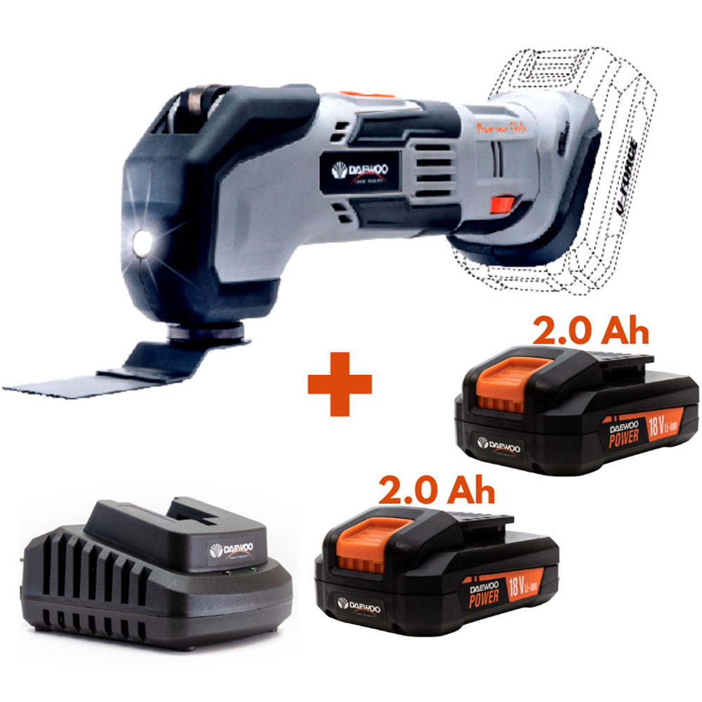 Daewoo U-Force 18V 2 x 2Ah Lithium-Ion Cordless Multi Tool with Battery Charger Image 4