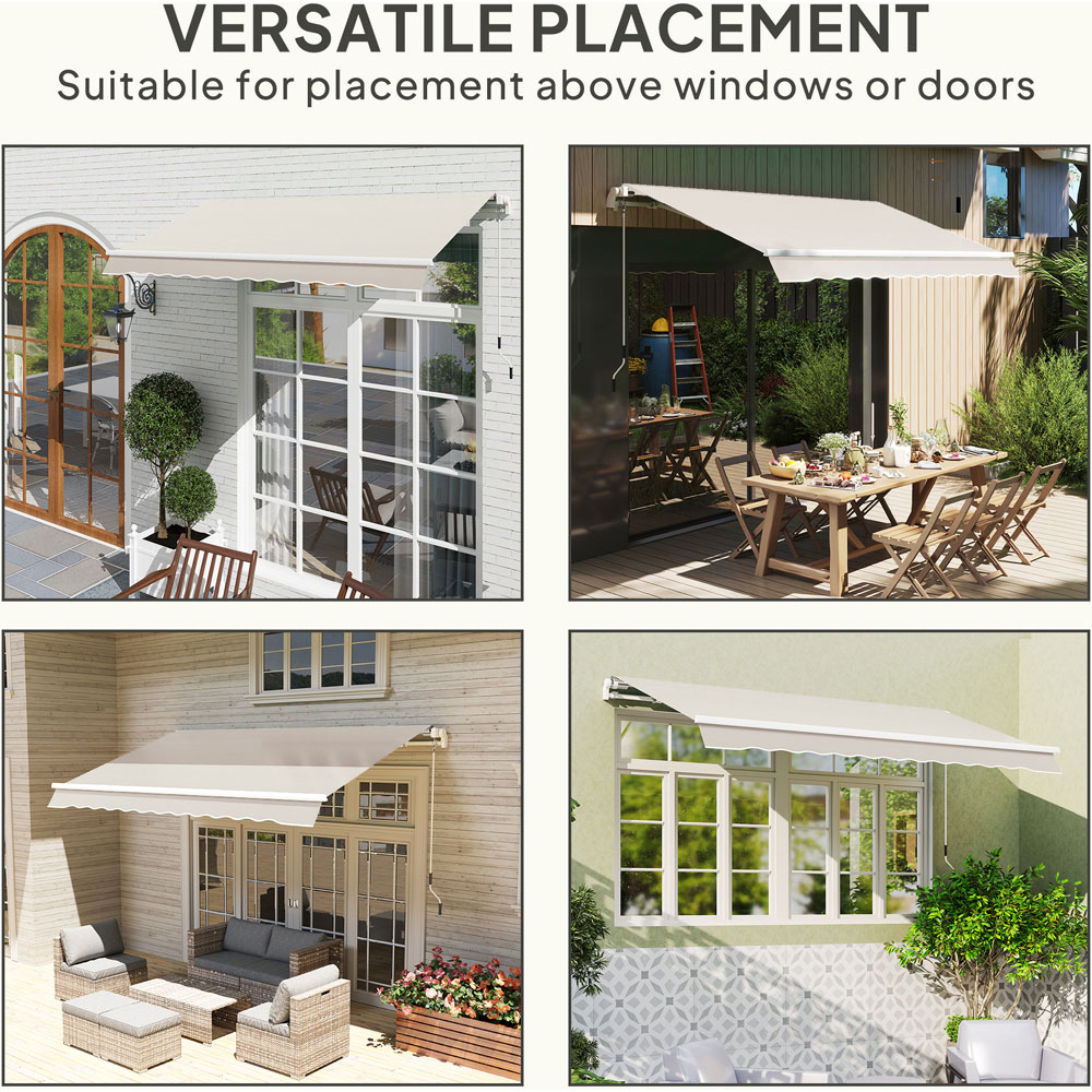 Outsunny Cream White Awning Replacement Canopy 3 x 2.5 m Image 6