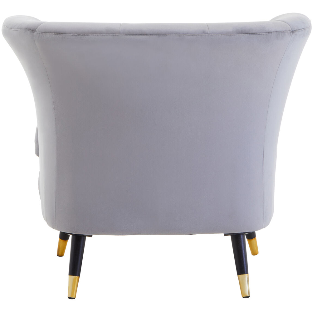 Premier Housewares Loretta Grey Velvet Curved Accent Chair Image 4