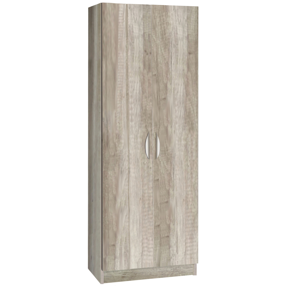 R White Cabinets 2 Door Grey Tall Cupboard Image 2