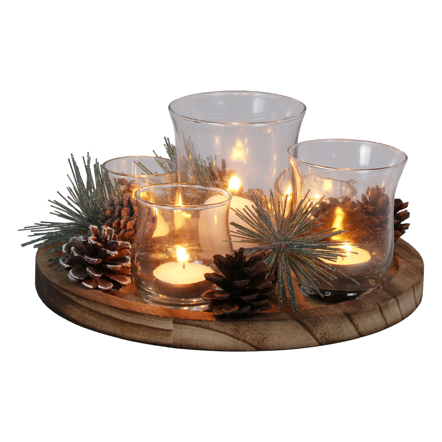 Candle Garden on Wooden Tray Image 2