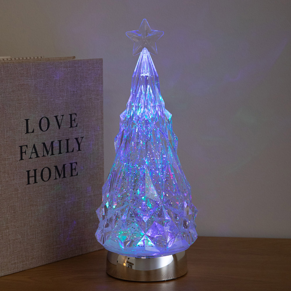Samuel Alexander Colour Changing LED Christmas Tree Water Spinner Decoration 28cm Image 5