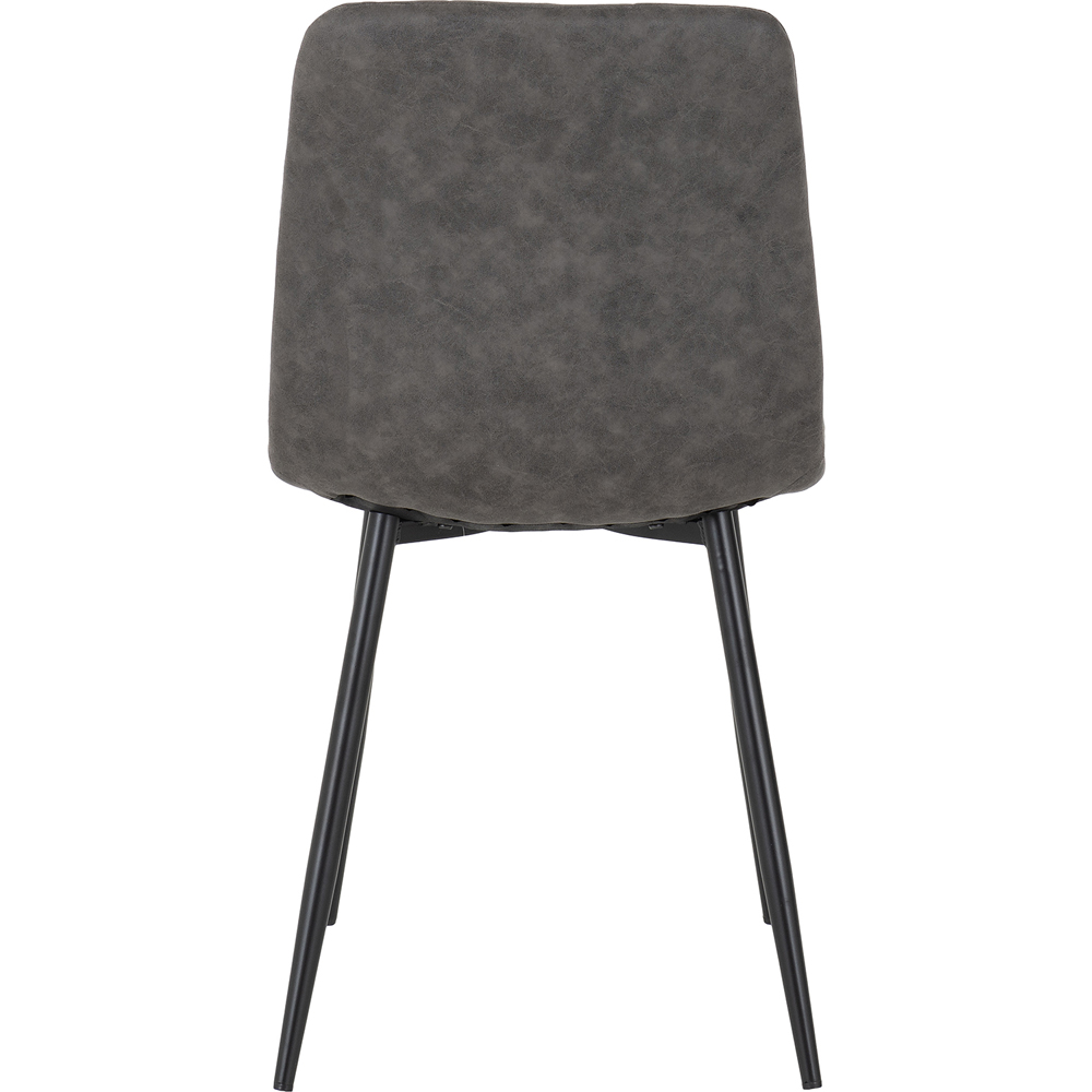 Seconique Fenton Set of 2 Dark Grey Suede Fabric Dining Chair Image 3