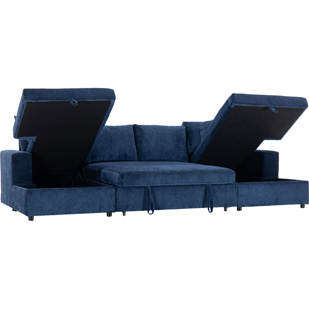 Maddox Pull Out Sofa Bed with Storage  Navy Image 3
