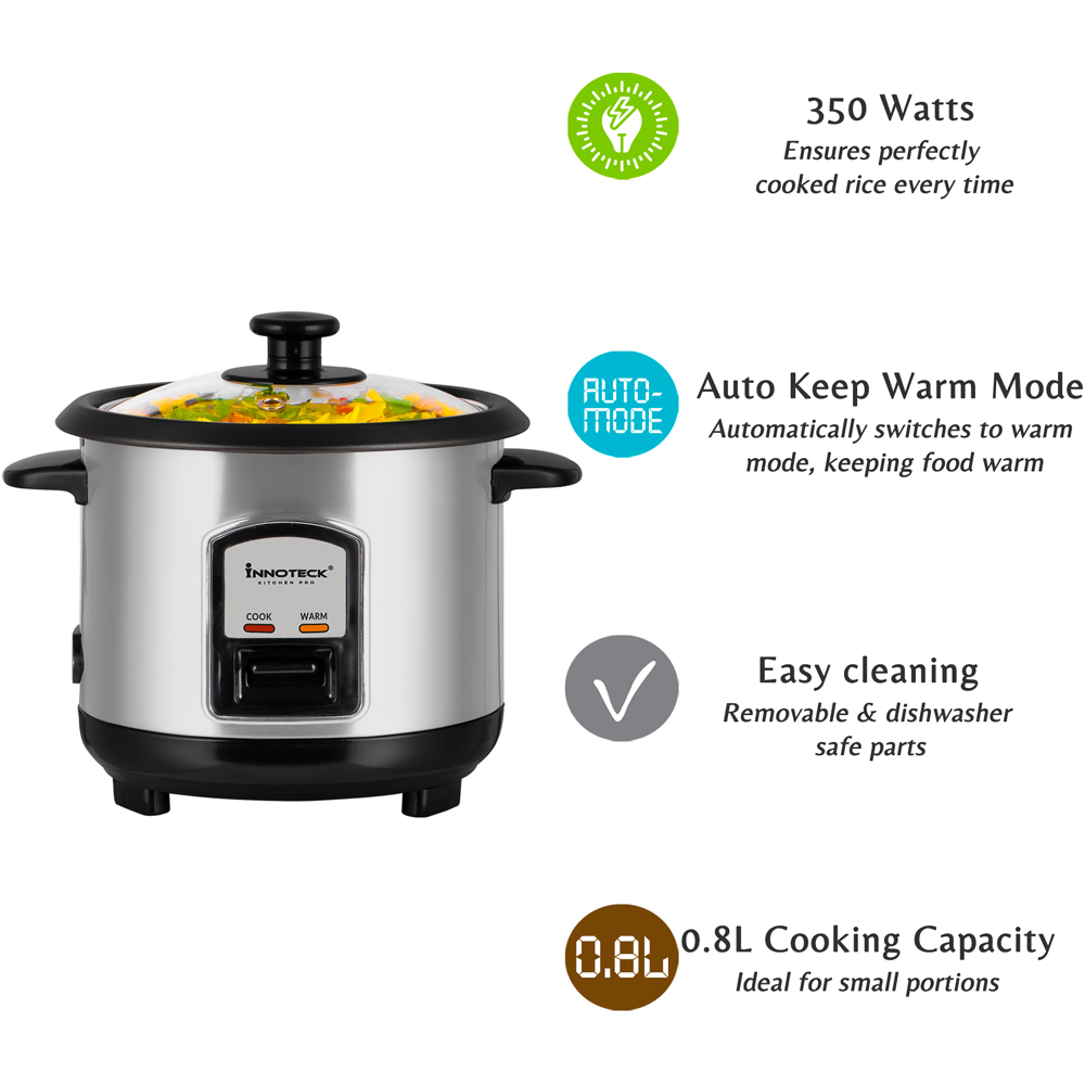 Innoteck Kitchen Pro Stainless Steel 0.8L Rice cooker 350W Image 2