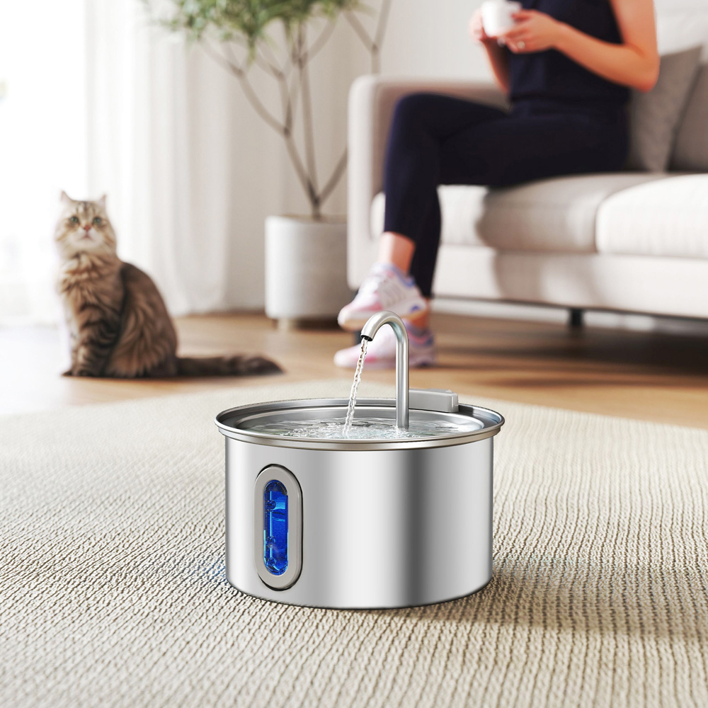 PawHut 2.5L Stainless Steel Ultra-Silent Cat Water Fountain Image 2