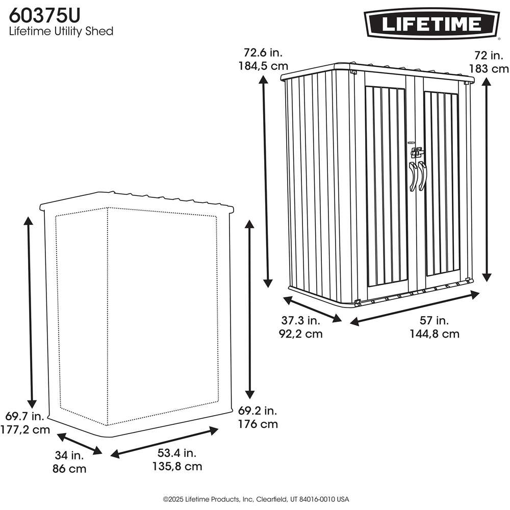 Lifetime Products Grey Utility Shed Image 7