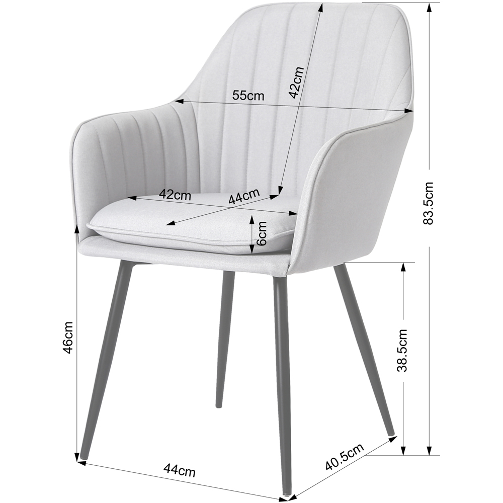 Muse Light Grey Linen Accent Chair Image 9