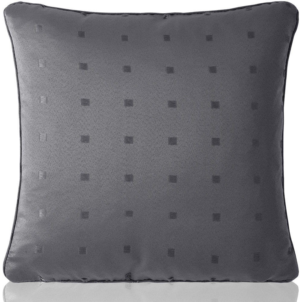 Alan Symonds Charcoal Dobby Square Cushion with Polyester Filled Pad 45 x 45cm 4 Pack Image 2