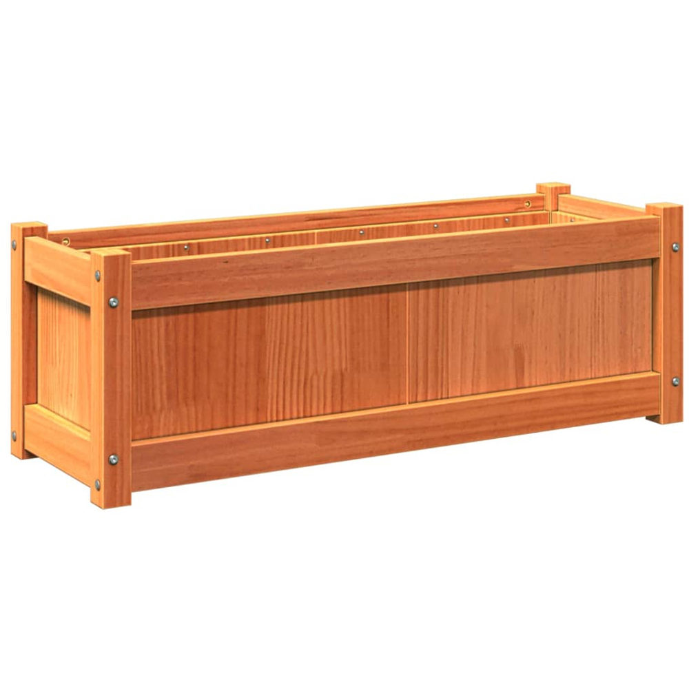 vidaXL Brown Solid Pine Wood Garden Planter 31 x 90 x 31cm 2 Pack Image 7