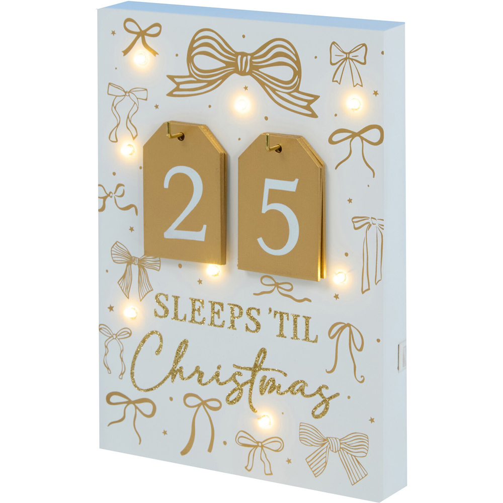 Sleeps Til Christmas Bow LED Advent Image 2