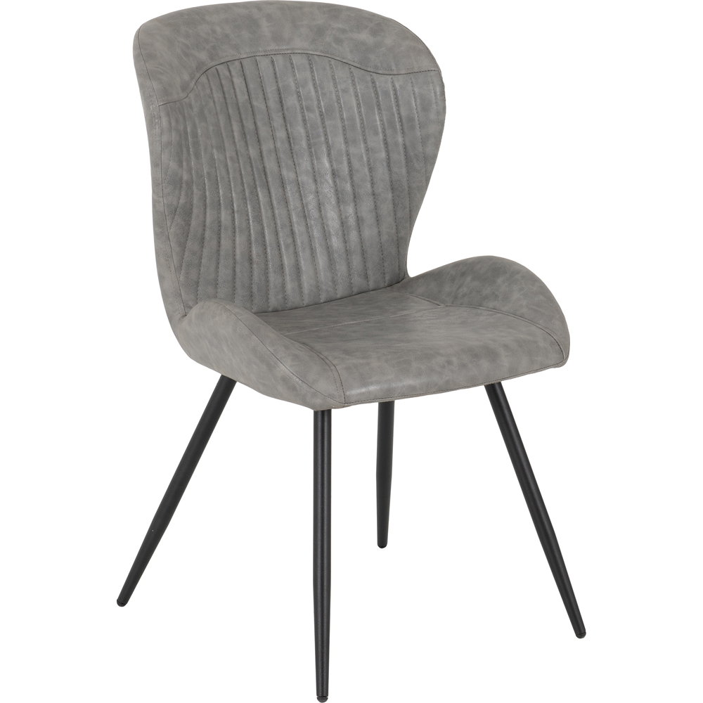 Seconique Quebec Set of 4 Grey PU Dining Chair Image 3