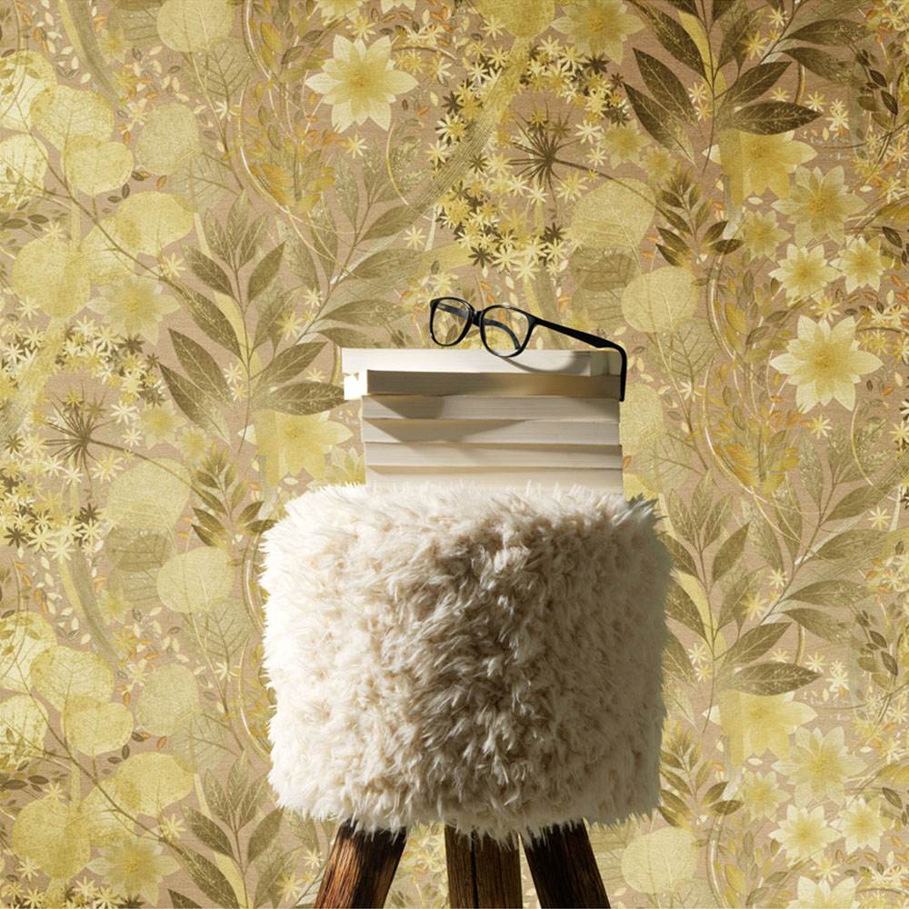 Erismann Secret Grove Ochre Wallpaper Image 4