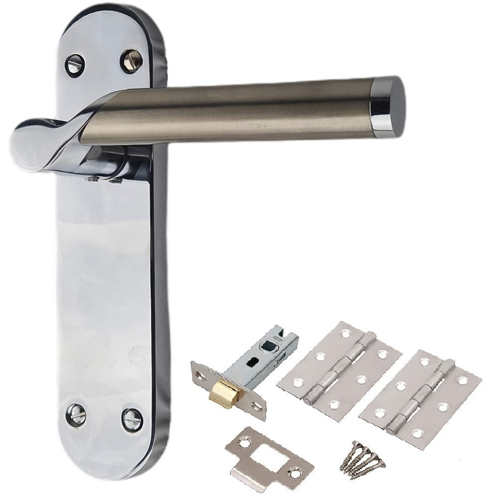 Golden Grace Duo Chrome Titan Door Handle Set 182 x 45mm Image